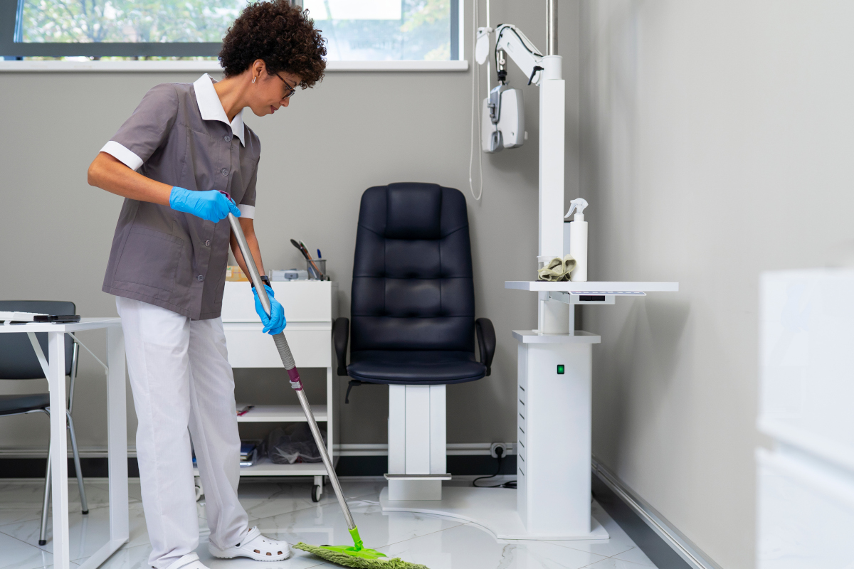 Woman cleaning